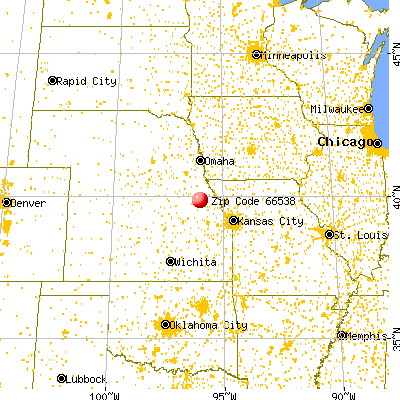 Seneca, KS (66538) map from a distance