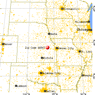 Wamego, KS (66547) map from a distance