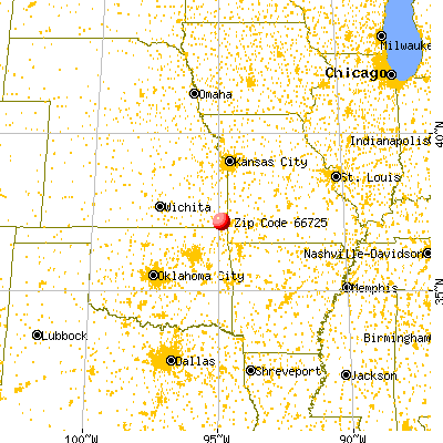 Columbus, KS (66725) map from a distance