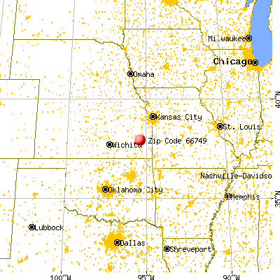 Iola, KS (66749) map from a distance