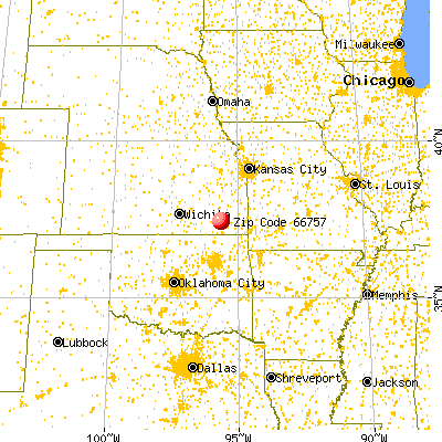 Neodesha, KS (66757) map from a distance