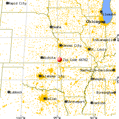 Pittsburg, KS (66762) map from a distance