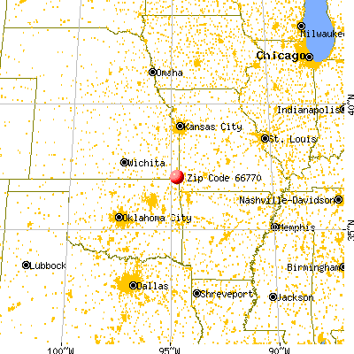 Riverton, KS (66770) map from a distance