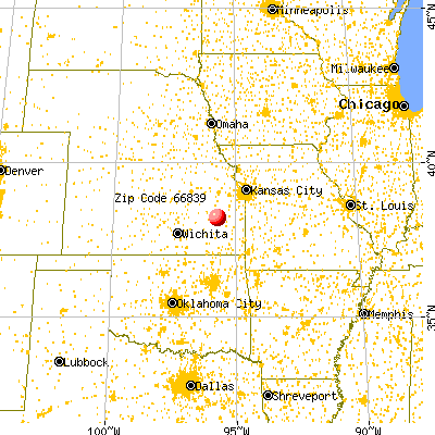 Burlington, KS (66839) map from a distance