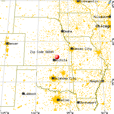 Burns, KS (66840) map from a distance
