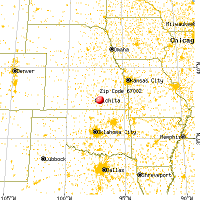 Andover, KS (67002) map from a distance