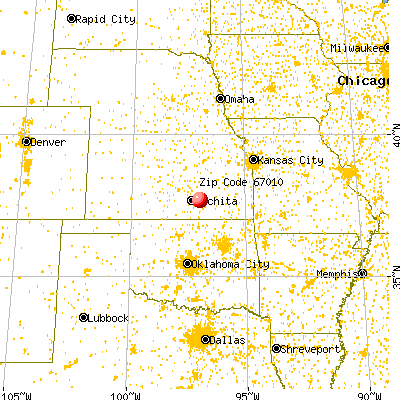 Augusta, KS (67010) map from a distance