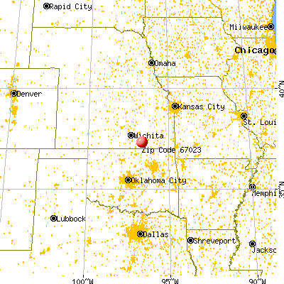 Cambridge, KS (67023) map from a distance
