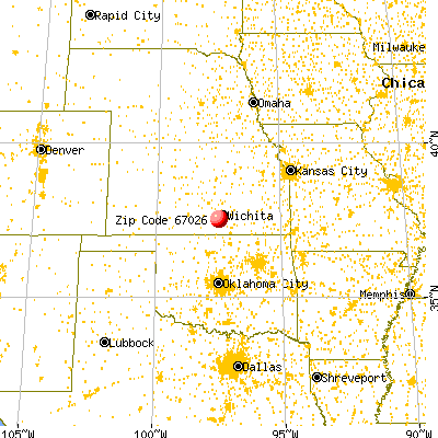 Clearwater, KS (67026) map from a distance