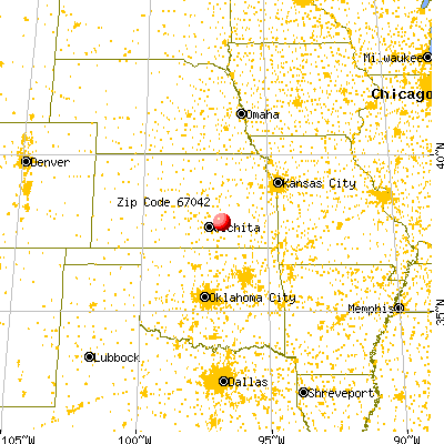 El Dorado, KS (67042) map from a distance