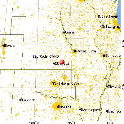 Eureka, KS (67045) map from a distance