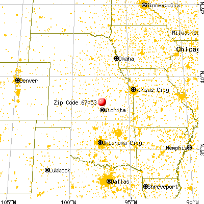 Goessel, KS (67053) map from a distance