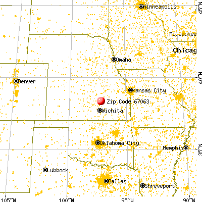 Hillsboro, KS (67063) map from a distance