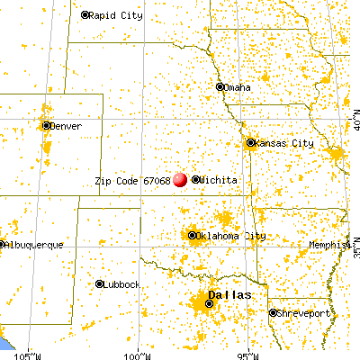 Kingman, KS (67068) map from a distance