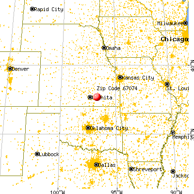 Leon, KS (67074) map from a distance
