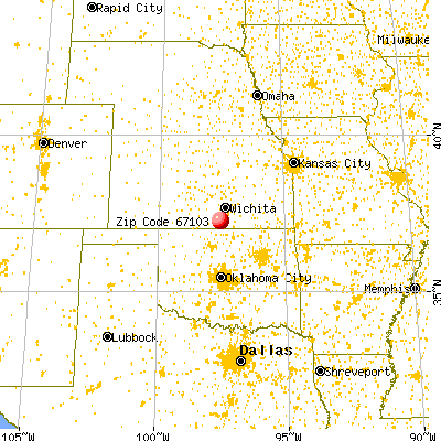 Mayfield, KS (67103) map from a distance