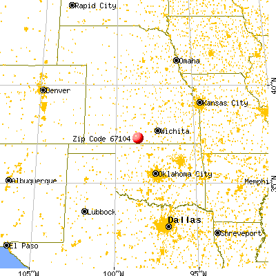 Medicine Lodge, KS (67104) map from a distance