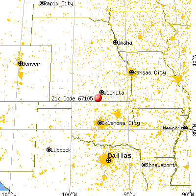 Milan, KS (67105) map from a distance