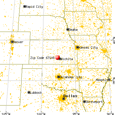 Mount Hope, KS (67108) map from a distance
