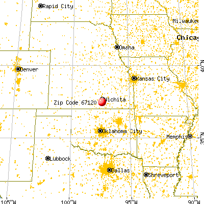 Mulvane, KS (67120) map from a distance