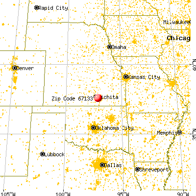 Rose Hill, KS (67133) map from a distance