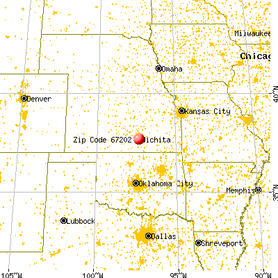 Wichita, KS (67202) map from a distance