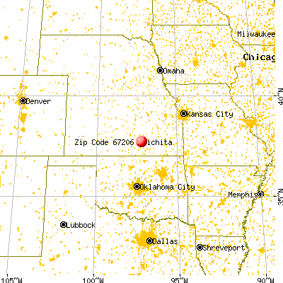 Wichita, KS (67206) map from a distance
