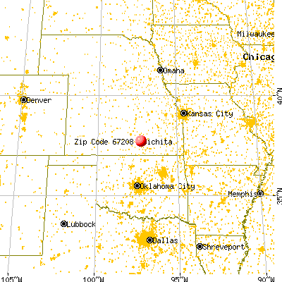 Wichita, KS (67208) map from a distance