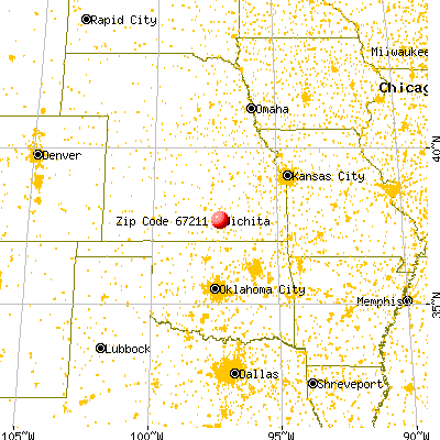 Wichita, KS (67211) map from a distance