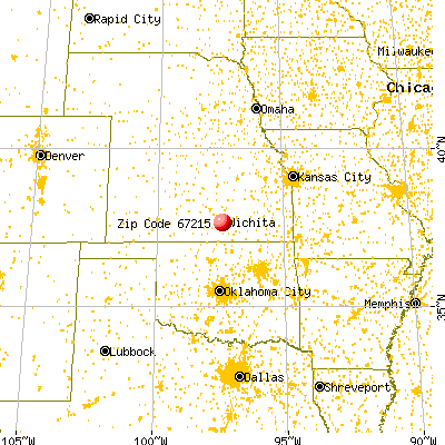 Wichita, KS (67215) map from a distance