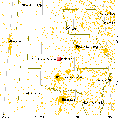 Wichita, KS (67216) map from a distance