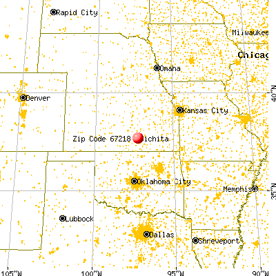 Wichita, KS (67218) map from a distance