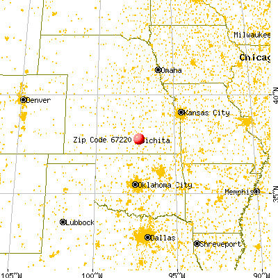 Wichita, KS (67220) map from a distance