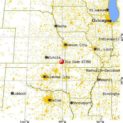 Oswego, KS (67356) map from a distance