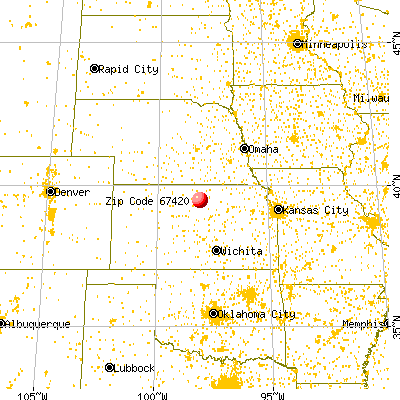 Beloit, KS (67420) map from a distance