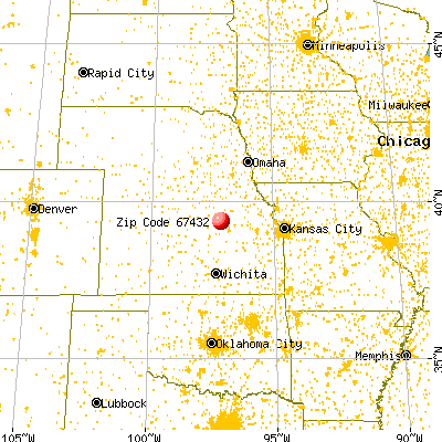 Clay Center, KS (67432) map from a distance