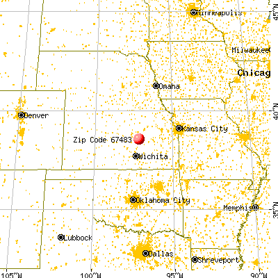 Tampa, KS (67483) map from a distance