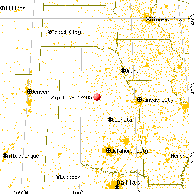 Tipton, KS (67485) map from a distance