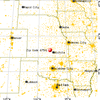 Hutchinson, KS (67501) map from a distance