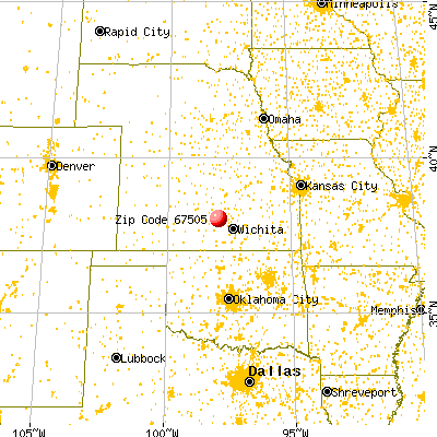 South Hutchinson, KS (67505) map from a distance