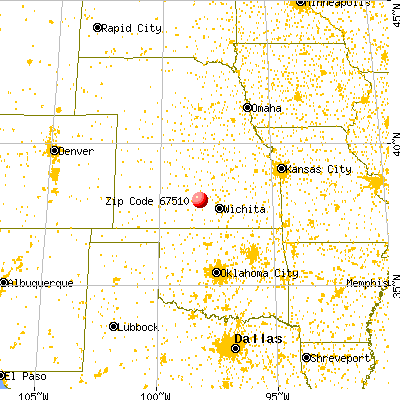 Abbyville, KS (67510) map from a distance