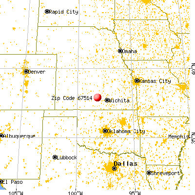 Arlington, KS (67514) map from a distance