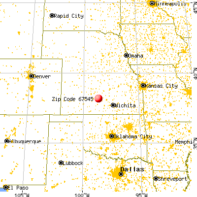 Hudson, KS (67545) map from a distance