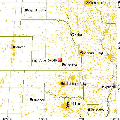 Inman, KS (67546) map from a distance