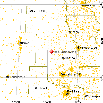 La Crosse, KS (67548) map from a distance