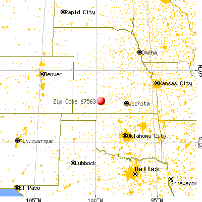 Offerle, KS (67563) map from a distance