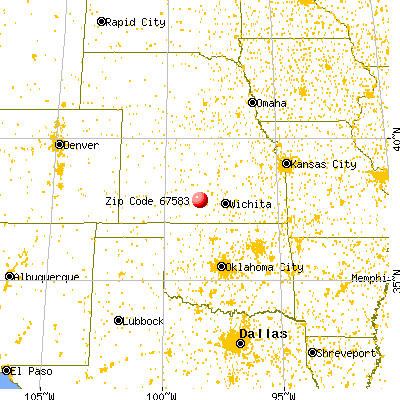 Preston, KS (67583) map from a distance