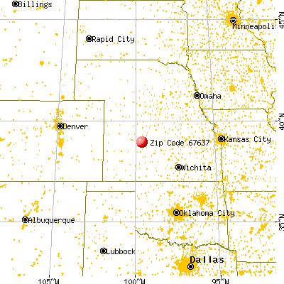 Ellis, KS (67637) map from a distance