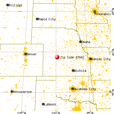 Hill City, KS (67642) map from a distance