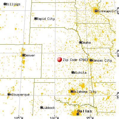 Plainville, KS (67663) map from a distance